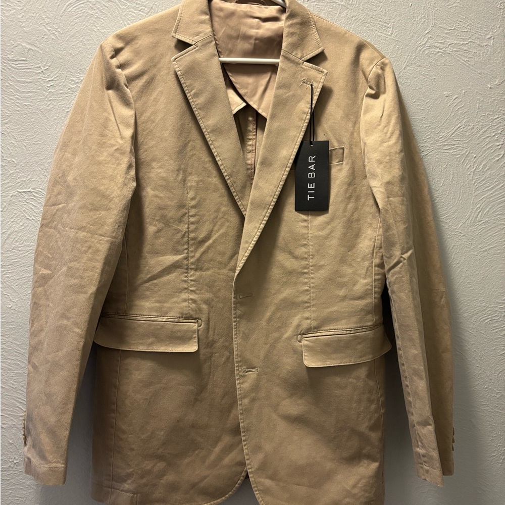 Tie Bar Men's Tan Lightweight Suit Jacket Blazer